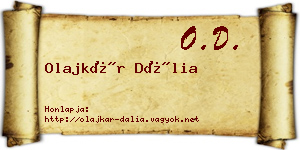 Olajkár Dália névjegykártya